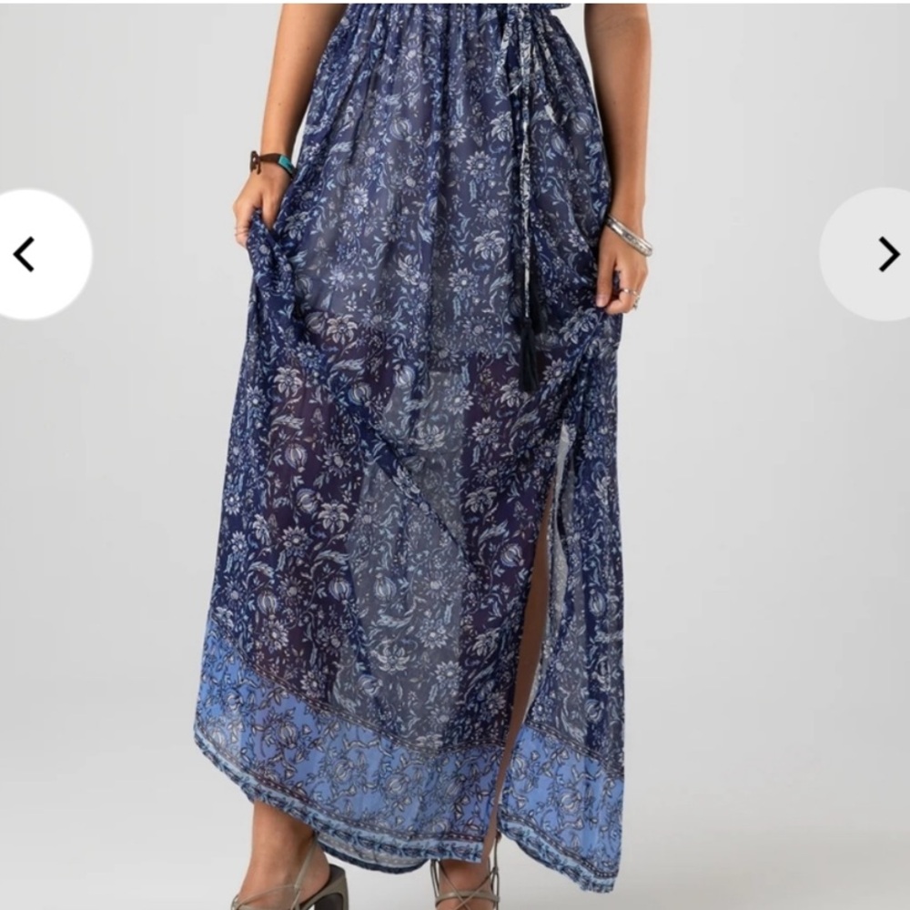 Miss Me Ruffle Slit Maxi Dress - Picture 3 of 14
